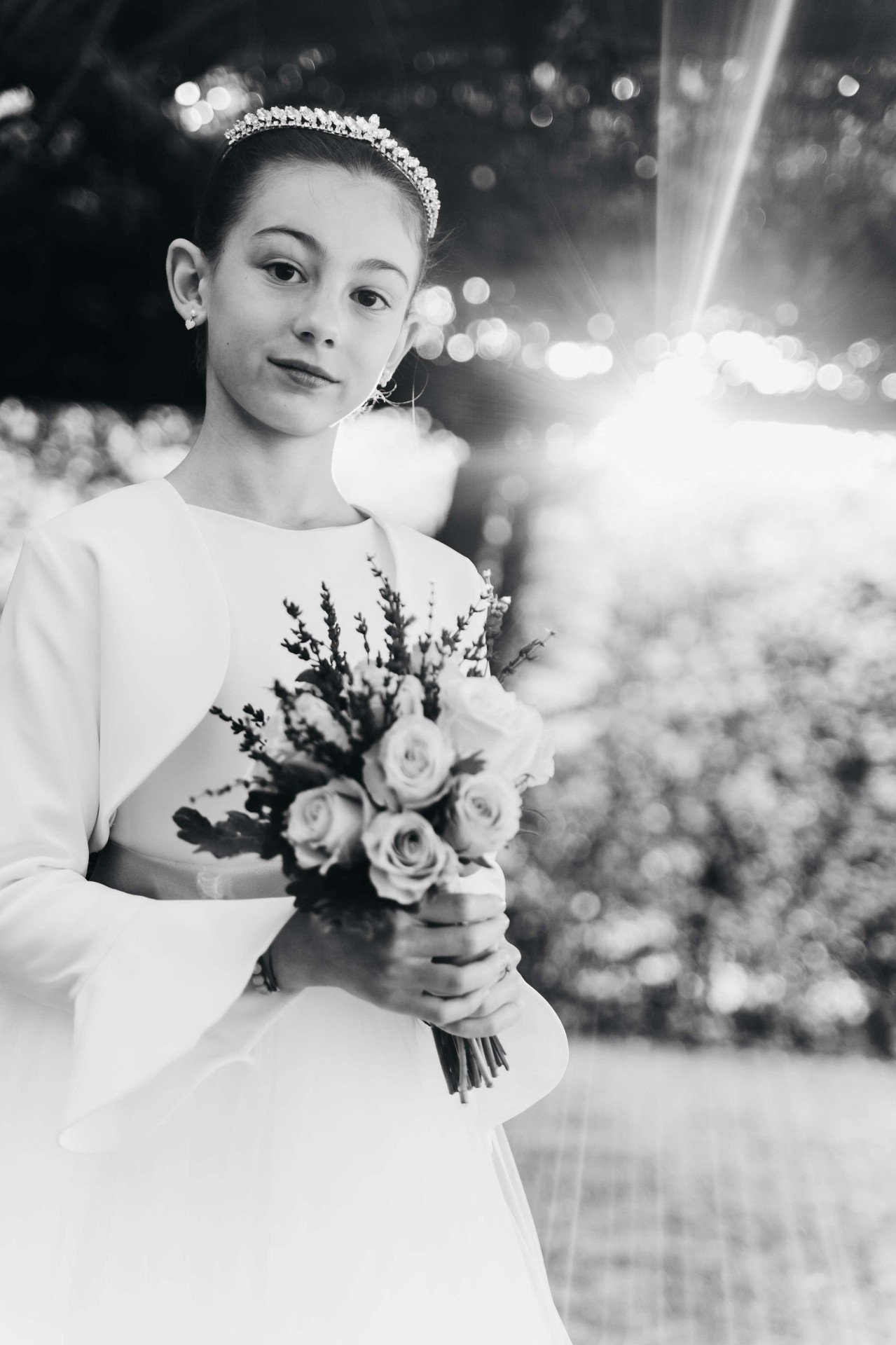 Bianco e nero — tiara e bouquet